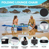 #WEJOY 2 Pack Outdoor Chaise Lounge Chair - Portable Folding Patio Pool Lounge Chair, 5 Positions Adjustable Reclining Camping Chair with Side Table,Shoulder Strap, Pillow for Beach Sunbathing Lawn #WEJOY