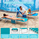 #WEJOY 3 in 1 Tanning Chair with Face Hole & Canopy, 300 lbs Heavy Duty 5 Positions Folding Face Down Lounge Chairs Outdoor with Pillow & Storage Bag Portable for Pool Beach Lawn Camping (Cyan) #WEJOY