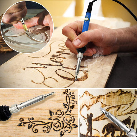 Wood Burning Kit 95Pcs Soldering Pyrography Pen with Adjustable On-Off Switch Control Temperature Tool WoodArtSupply