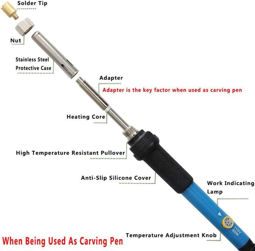 Wood Burning Kit, Tool Adjustable Temperature Woodburning Pyrography Pen Kit for Adults 46 Pcs WoodArtSupply