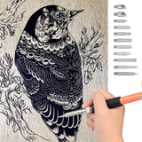 Wood Burning Kit, Tool Adjustable Temperature Woodburning Pyrography Pen Kit for Adults 46 Pcs WoodArtSupply