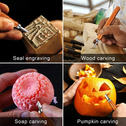 Wood Carving Knife Set - 20 PCS Hand Carving Tool Set for DIY Sculpture Carpenter Experts & Beginners - WoodArtSupply
