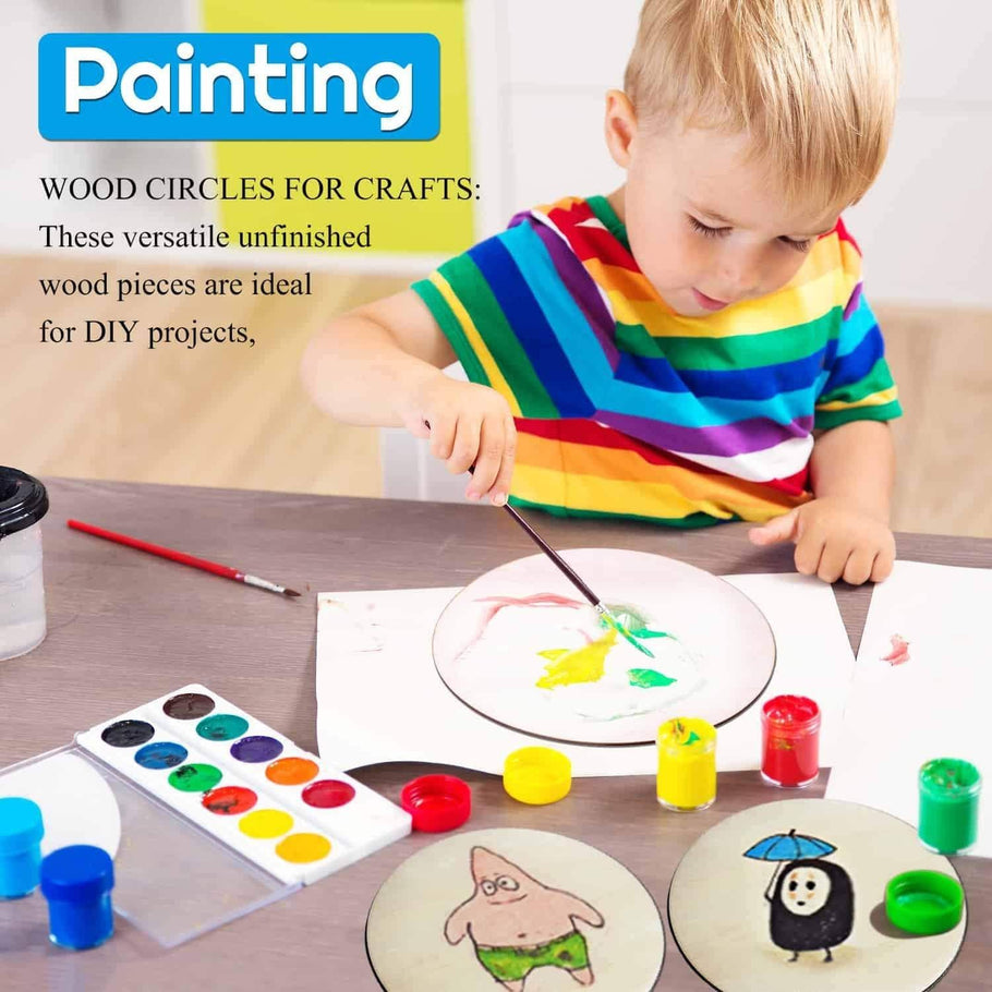 Wood Circles for Crafts, 12 Pack 12 Inch Unfinished Wood Rounds Wooden ...