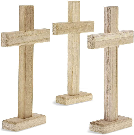 Wood Crosses for Crafts, Wooden Cross (8.7 In, 3-Pack) - WoodArtSupply