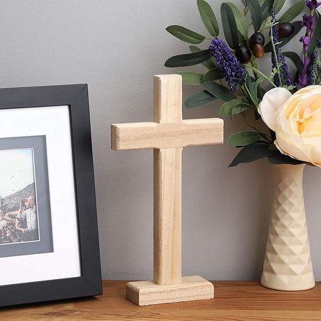 Wood Crosses for Crafts, Wooden Cross (8.7 In, 3-Pack) WoodArtSupply