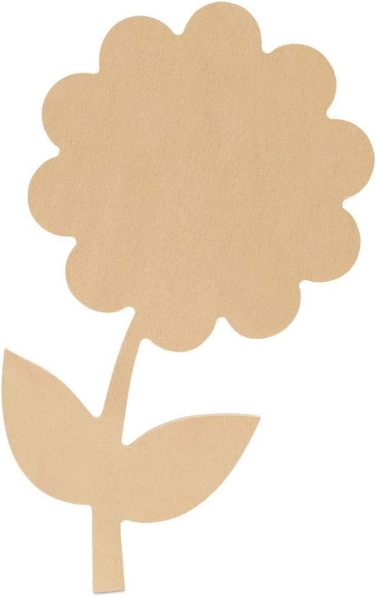Wood Flower Cutouts, 12-Inch X 6.5-Inch, Pack of 1 Unfinished Wood Cutout for Painting, Spring Craft - WoodArtSupply