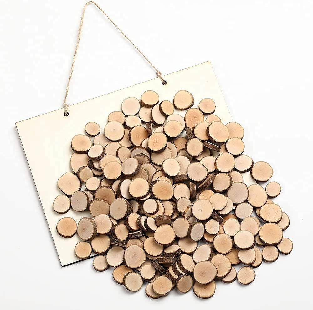 Wood Slices Tiny Log Slices Unfinished Natural 100Pcs Kids Crafts Painting Toys DIY Wedding Home Centerpieces 1.5-2.5Cm - WoodArtSupply