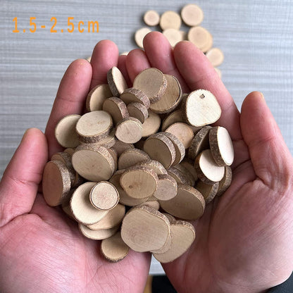 Wood Slices Tiny Log Slices Unfinished Natural 100Pcs Kids Crafts Painting Toys DIY Wedding Home Centerpieces 1.5-2.5Cm - WoodArtSupply