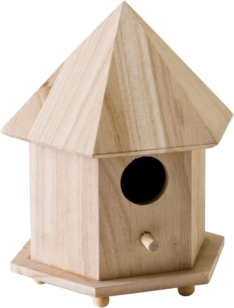 Wood Surface Crafting Birdhouse, Gazebo DIY Unfinished Paint Yourself - WoodArtSupply