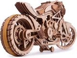 Wood Trick Eco-Friendly Rubber Band Motor Motorcycle Model Kit - 3D Wooden Puzzle (10x4 inches) WoodArtSupply