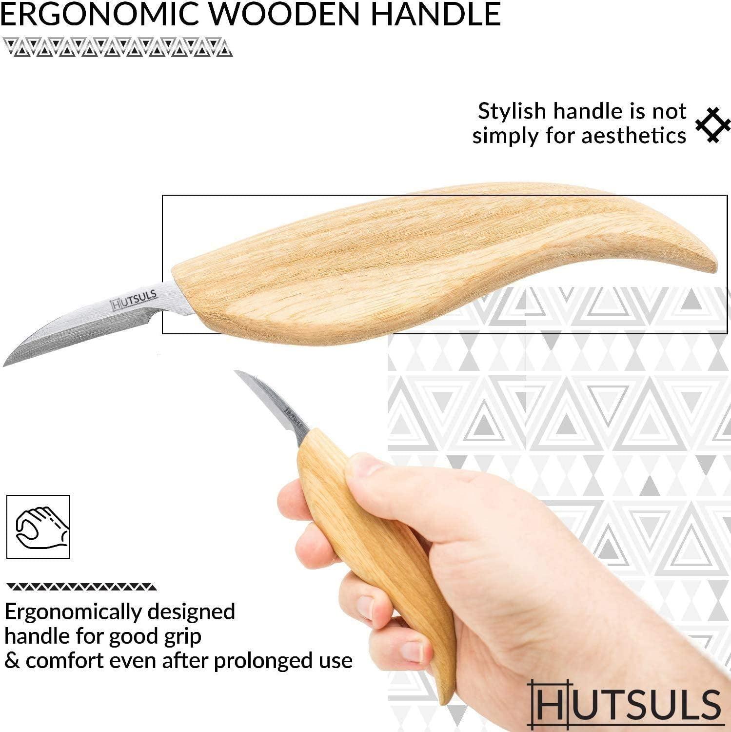 Hutsuls Wood Whittling Kit for Beginners - Razor Sharp Wood Carving Knife Set in Beautifully Designed Gift Box, Whittling Knife for Kids and Adults