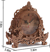 Dark Wooden 3D Puzzle Clock Model Kit for Adults - DIY Desk Clock & Craft Experience WoodArtSupply