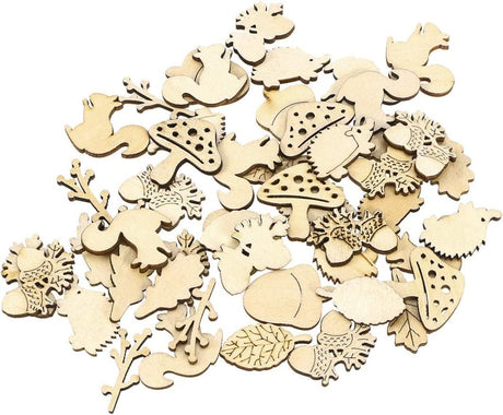 Wooden Animals and Plants Shaped Cutouts Wood Ornament for Crafts Projects, Home/Party Decorations WoodArtSupply