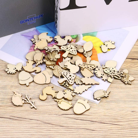Wooden Animals and Plants Shaped Cutouts Wood Ornament for Crafts Projects, Home/Party Decorations WoodArtSupply