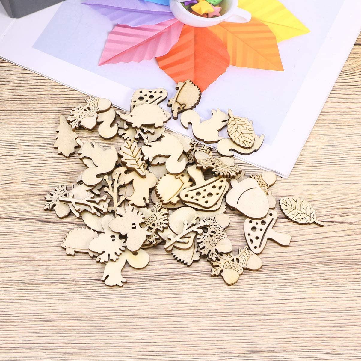 Wooden Animals and Plants Shaped Cutouts Wood Ornament for Crafts Projects, Home/Party Decorations WoodArtSupply