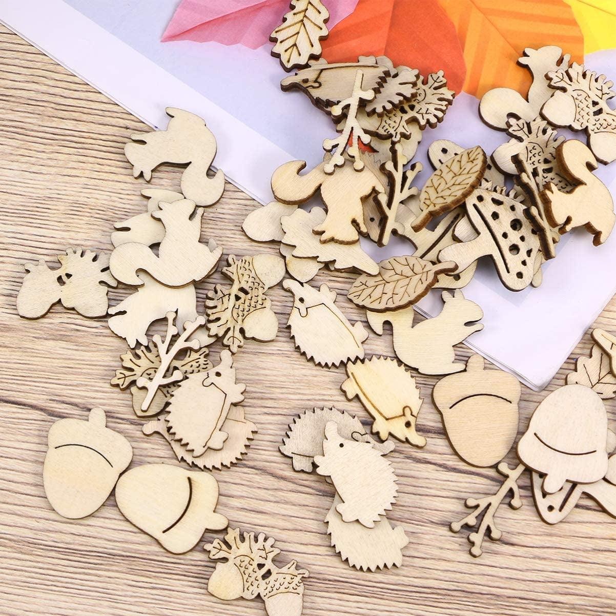 Wooden Animals and Plants Shaped Cutouts Wood Ornament for Crafts Projects, Home/Party Decorations - WoodArtSupply