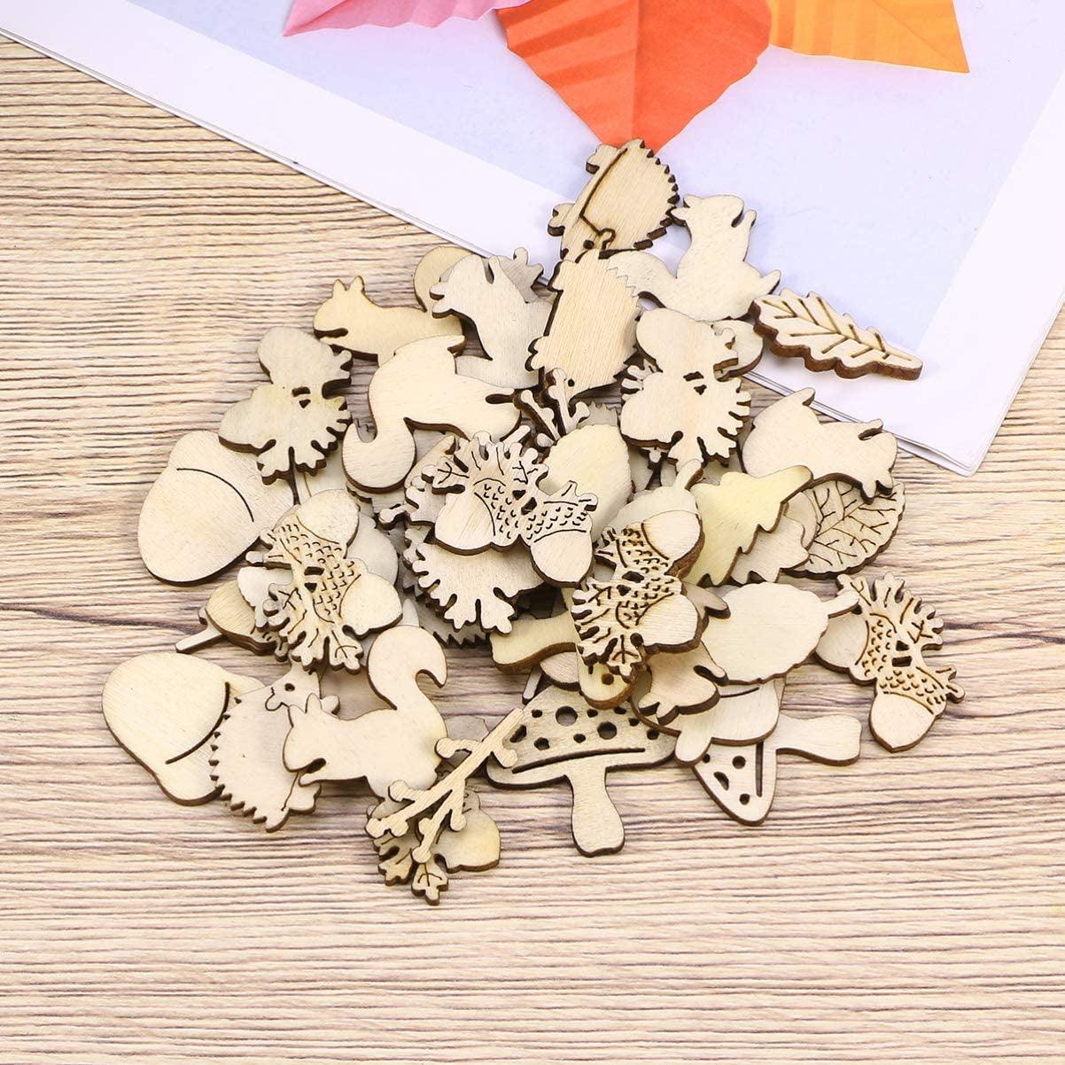 Wooden Animals and Plants Shaped Cutouts Wood Ornament for Crafts Projects, Home/Party Decorations WoodArtSupply