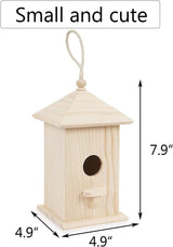 Wooden Birdhouse Creative Wooden Hanging Bird House for Small Bird DIY Birdcage Making or Decoration WoodArtSupply