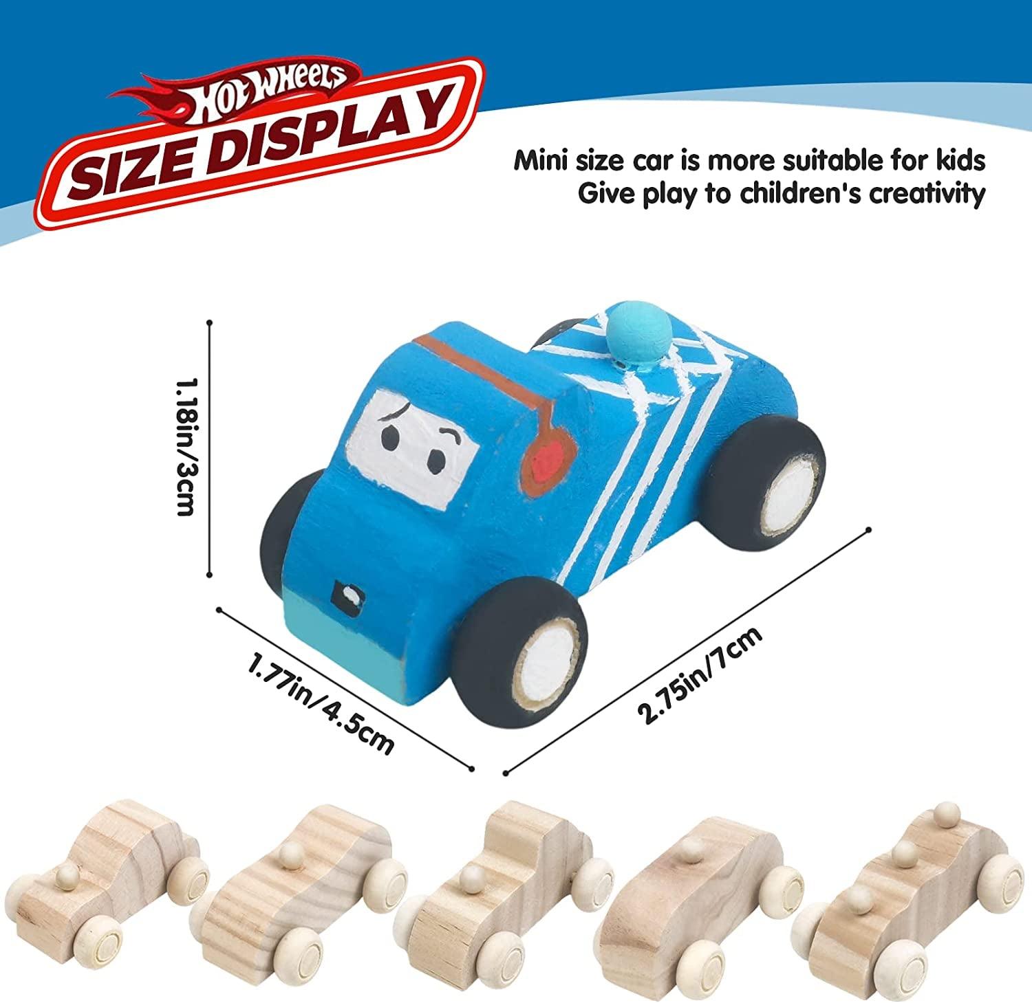 Wooden Cars Unfinished Wood Crafts DIY Craft Wood Kit for Student Family Activities Arts and Crafts Kit for Kids (12 PCS) WoodArtSupply