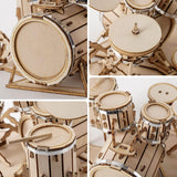 3D Wooden DIY Drum Kit Model for Kids - 246 Piece Puzzle WoodArtSupply