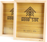 Wooden Picture Frames 8X10" Real Glass Set of 2 100% Eco Unfinished Wood Thick Borders Natural WoodArtSupply