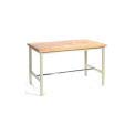 Global Industrial 72" W x 30" D Adjustable Height Workbench, 1-3/4" Thick Birch Top Square Edge, Tan - WoodArtSupply