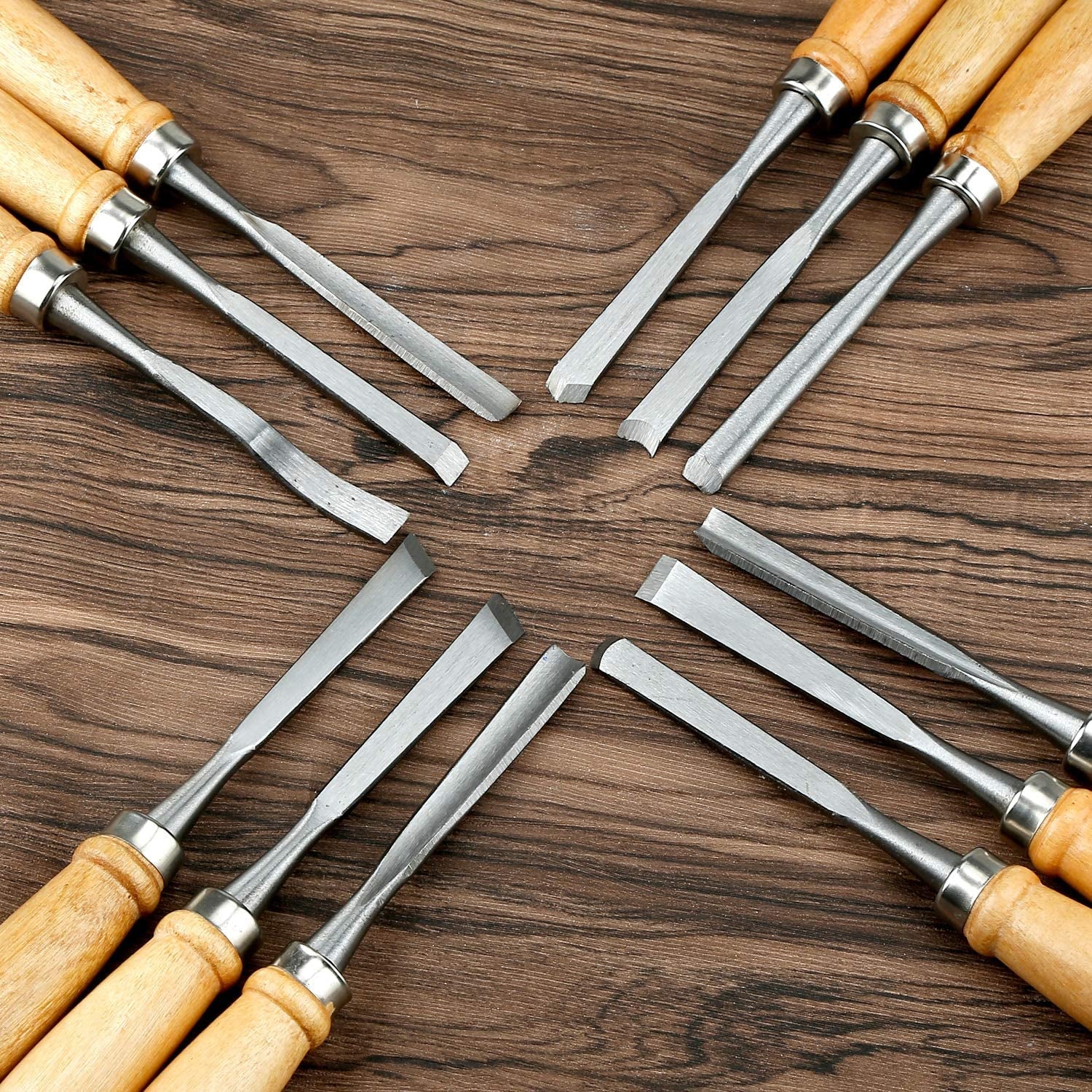 24Pcs Wood Carving Chisel Set Wood Carving Kit Including Small and Large Size Wood Carver Set WoodArtSupply