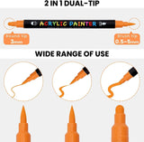 Paint Pens, 18 Colors Acrylic Paint Pens Paint Markers, Dual Tip Pens with Medium Tip WoodArtSupply