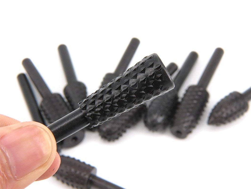 10PCS Woodworking Twist Drill Bits, Wood Carving File Rasp Drill Bits 6.3Mm(1/4") Shank Electrical Tools Woodworking Rasp Chisel Shaped Rotating WoodArtSupply