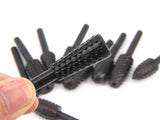 10PCS Woodworking Twist Drill Bits, Wood Carving File Rasp Drill Bits 6.3Mm(1/4") Shank Electrical Tools Woodworking Rasp Chisel Shaped Rotating WoodArtSupply