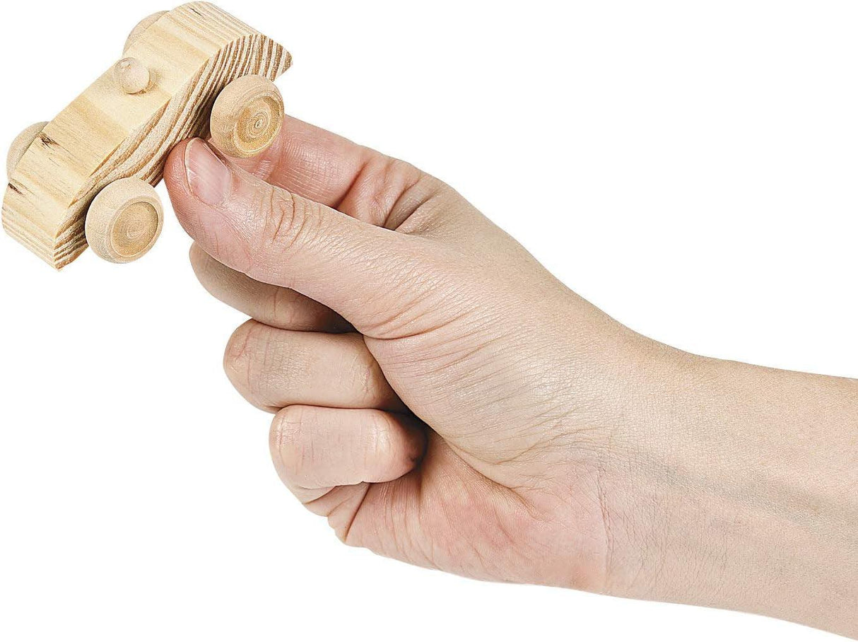 Unfinished Paintable Wooden Cars, Set of 12 - DIY Toys and Wood Crafts for Kids WoodArtSupply