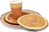 Rustic Wood Slice Paper Party Supplies Tableware Set 24 9" Plates 24 7" Plate 24 9 Oz Cups 24 Napkins WoodArtSupply