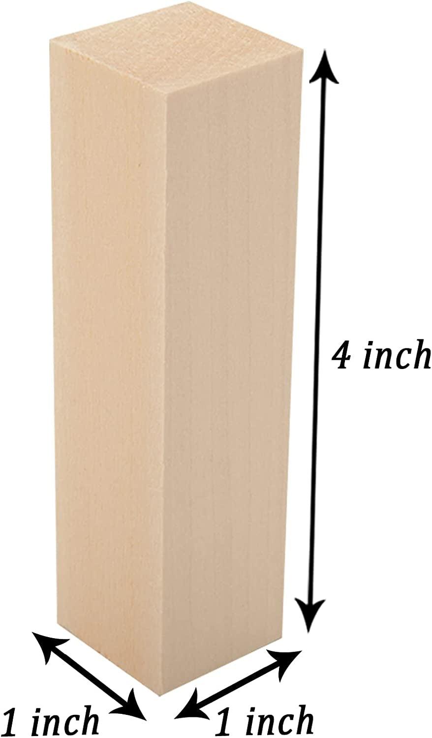 12 Pack Unfinished Basswood Carving Blocks Kit, Rectangular Wooden ...