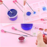 11 Pcs Silicone Resin Mold Tools Set Stirring Needle Spoon Tool Tweezers Precision Kit, Anti-Static Electronics Tweezers Set for Resin Art WoodArtSupply