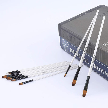 Filbert Paint Brushes Set, 12 PCS Artist Brush for Acrylic Oil Watercolor Gouache Artist Professional WoodArtSupply