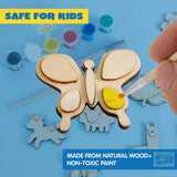 Wooden Magnets, Spring Arts & Crafts for Boys and Girls Ages 4+, Childrens Painting Craft Activities Kit WoodArtSupply