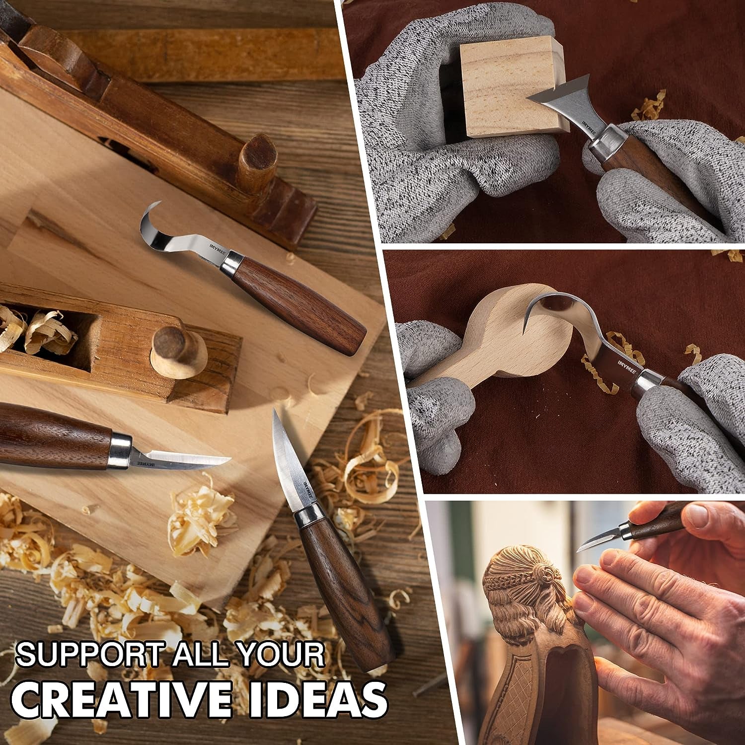 Wood Whittling Kit for Beginners-Complete Whittling Set with 4Pcs Wood Carving Knives & 8Pcs Basswood Wood Blocks-Perfect Wood Carving Kit WoodArtSupply