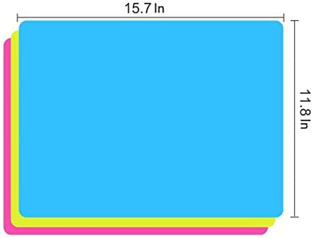 3 Pack Large Silicone Sheets for Crafts, Liquid, Resin Jewelry Casting Molds Mat, Silicone Placemat. 15.7” X 11.8” (Blue & Rose Red & Green) WoodArtSupply