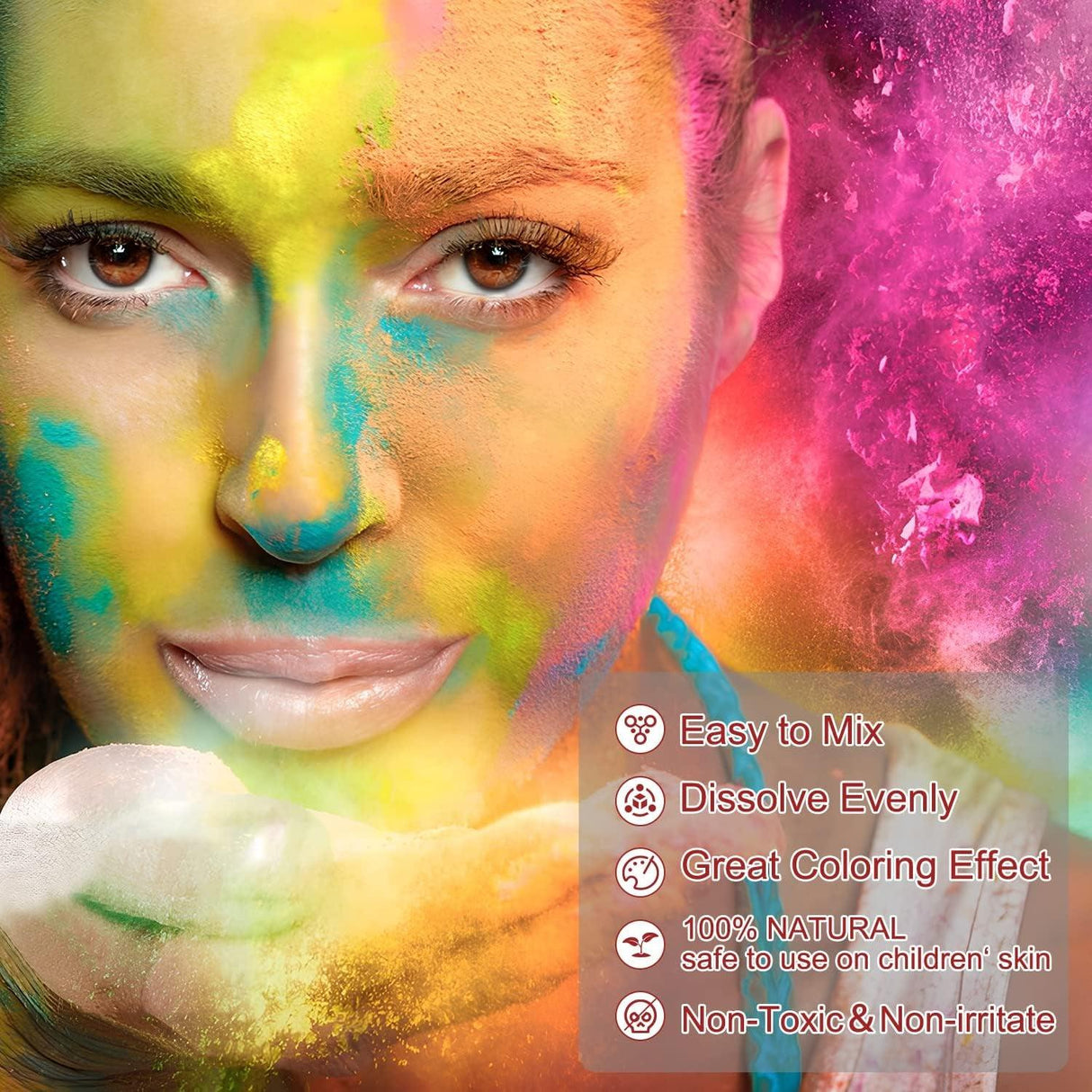 Mica Powder，48 Colors - 10G/Bottle of Natural Pigment Powder for Epoxy Resin，Soap Making，Candle Making,Lip Gloss,Car Freshies,Dye,Nail Polish,Bath WoodArtSupply