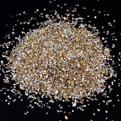 Crushed Glass Irregular Metallic Chips Sprinkles Chunky Glitter Gold & Sliver Plated 100G 2-4Mm for Nail Arts Craft DIY Vase Filler Epoxy Resin Mold Jewelry Making Decoration (Gold&Sliver, 2-4Mm) - WoodArtSupply