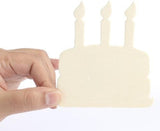 Pack of 24 Unfinished Wood Birthday Cake Cutouts by Blank Wooden DIY Cake Treat Dessert Shapes WoodArtSupply