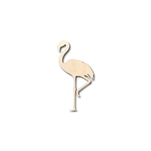 Unfinished Wood Flamingo Shape - Animal - Bird - Wildlife - Craft - up to 24" DIY 5" / 1/4" - WoodArtSupply