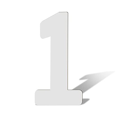 AIEX 17 Inch Blank Wooden Number 1 White Unfinished Wood Slices Sign Board for DIY Craft Projects Home Sign Wall Birthday Wedding Party Decoration AIEX