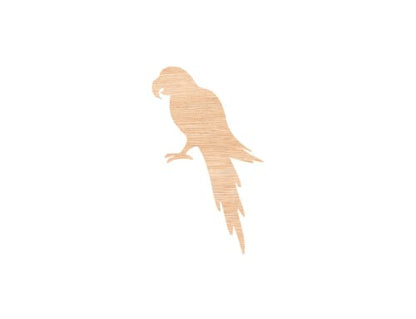 Unfinished Wood for Crafts - Wooden Parrot Shape - Animal - Wildlife - Pet - Craft - Various Size, 1/8 Inch Thickness