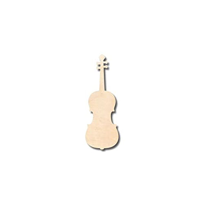 Unfinished Wood Violin Shape - Music - Craft - up to 24" DIY 5" / 1/4"