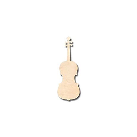 Unfinished Wood Violin Shape - Music - Craft - up to 24" DIY 5" / 1/4" 24 Hour Crafts