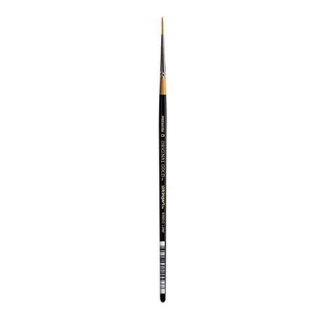 KINGART Premium Original Gold 9350-0 Liner Series Artist Brush, Golden Taklon Synthetic Hair, Short Handle, for Acrylic, Watercolor, Oil and Gouache KINGART