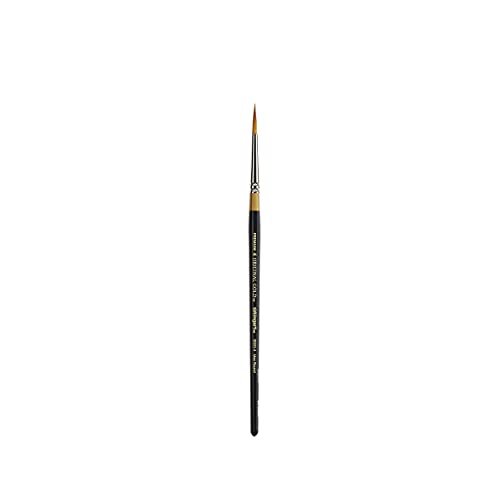 KINGART Premium Original Gold Series Handcrafted Golden Taklon Multimedia Artist Brushes, Gift Box, Set of 10, Black Gloss Handle, for Oil, Acrylic, KINGART