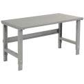 Global Industrial Adjustable Height Workbench C-Channel Leg, 72" W x 30" D, 1-3/4" Steel Square Edge, Gray - WoodArtSupply