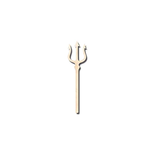 Unfinished Wood Trident Shape - Ocean - Neptune - Craft - up to 24" DIY 18" / 3/4" - WoodArtSupply